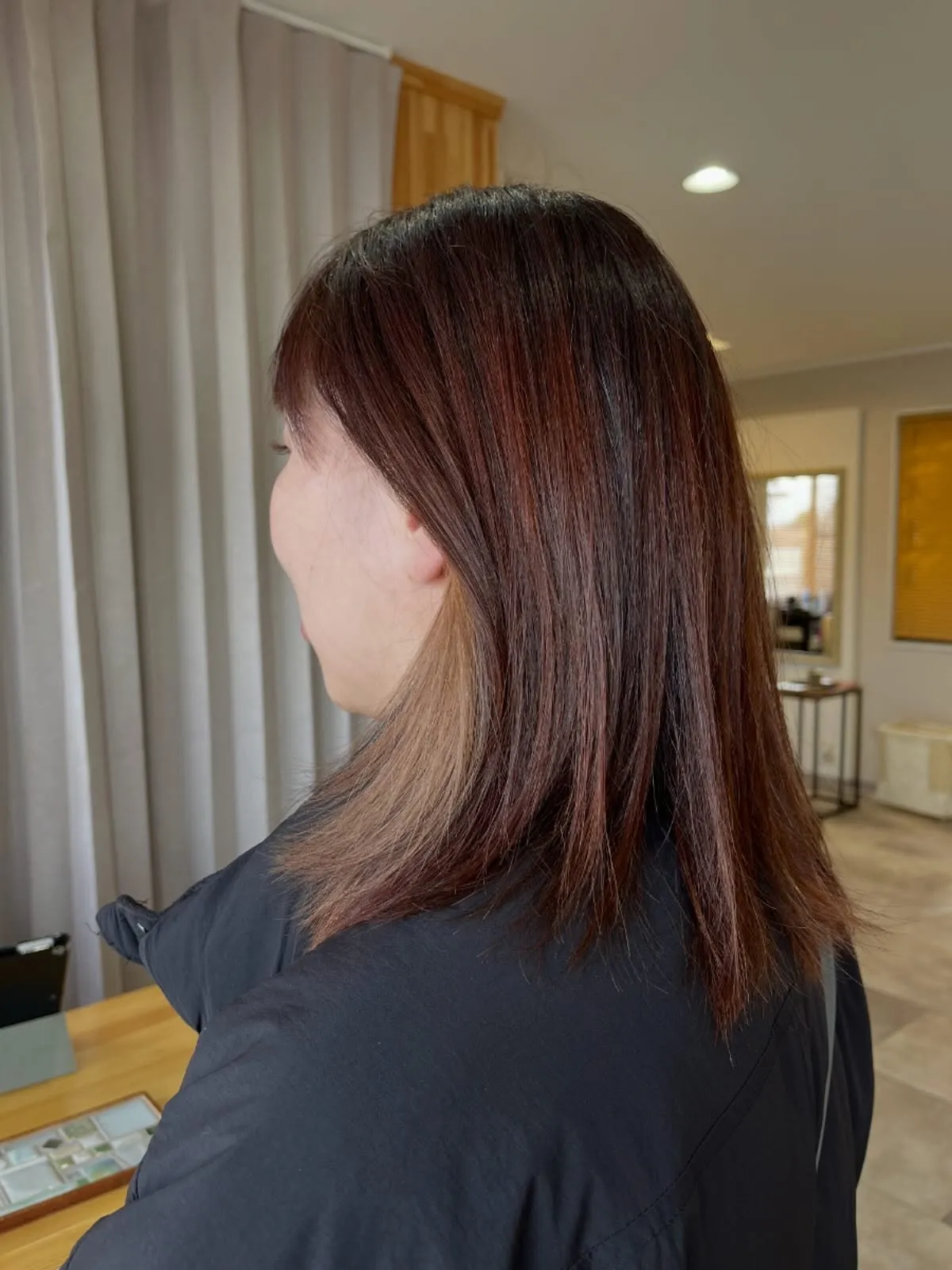 ピンクカラーとベージュインナーカラーコラボ☺︎